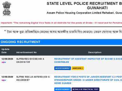 SLPRB Assam Police Recruitment 2020: Apply Online For 203 Asst ...