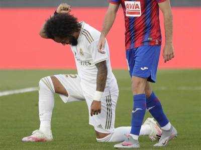 Marcelo takes a knee as Real Madrid return with win over Eibar