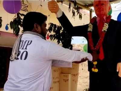 US President Donald Trump's 'devotee' in Telangana celebrates his birthday