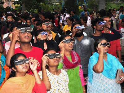 People watching solar eclipse. (2019 file photo used for representation) 76391308