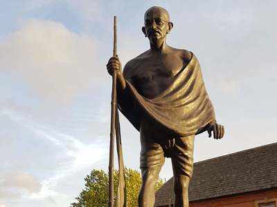 Threat to Gandhi statue: London one boarded up while petition to remove Leicester statue handed into local council