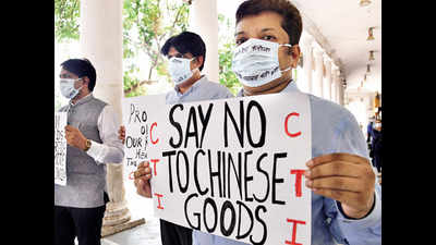 Delhi: Traders protest, call for boycott of Chinese goods