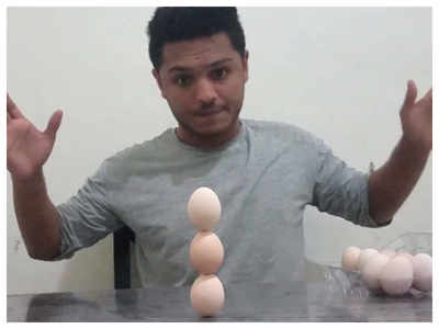 Man in Guinness World Records for his unique balancing act with eggs