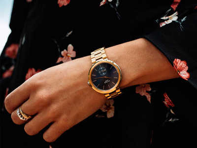 22K Gold Watch - Titan Raga Watch - Womens Gold Watch with Cz -  235-235-GW098 in 37.300 Grams