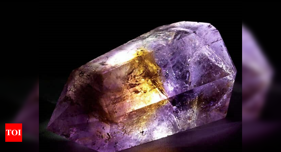 Cleansing Crystal Yellow and Purple Fluorite Tower Wealth Crystal Solar Plexus Chakra Point Energizing Crystal