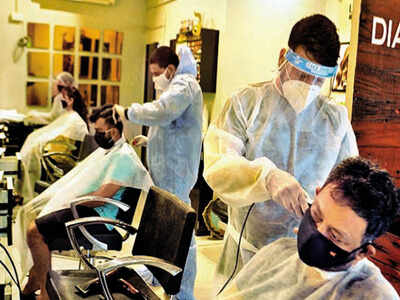 Safety protocols in place at a Thane salon that is doing only hair cuts