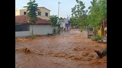 Village flooded after breach in Kondapochammasagar reservoir canal in Telangana's Siddipet