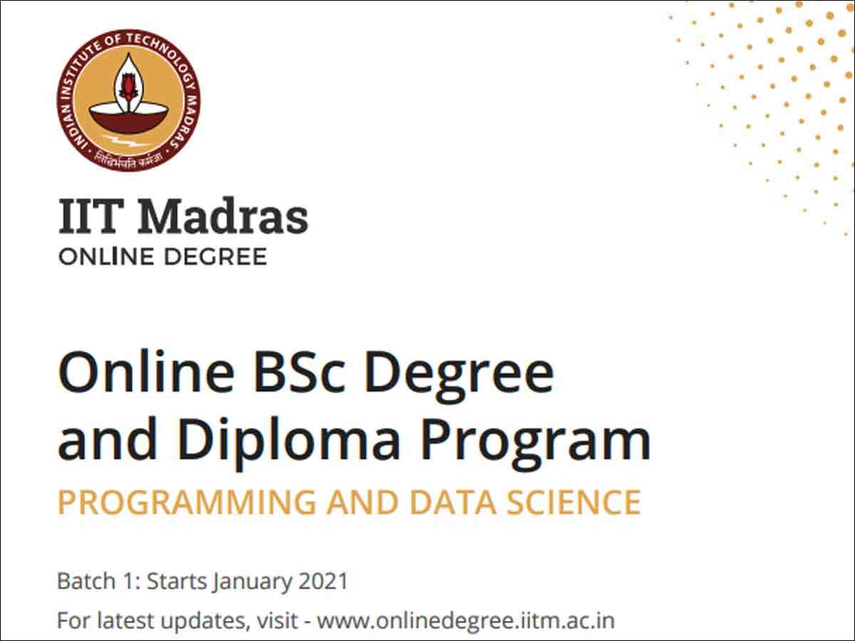 IIT Madras launches India's first online BSc degree in programming and data  science - Times of India