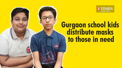Gurgaon school kids distribute masks to those in need