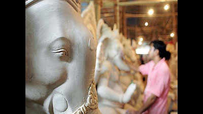 Ganesh idol makers in Hubballi, Mysuru stare at a bleak future