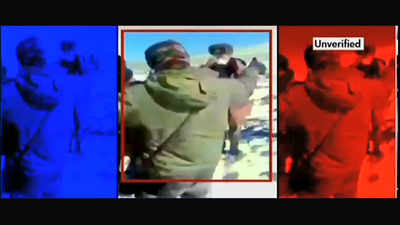 LAC standoff: Unverified video shows Chinese troops pushed back