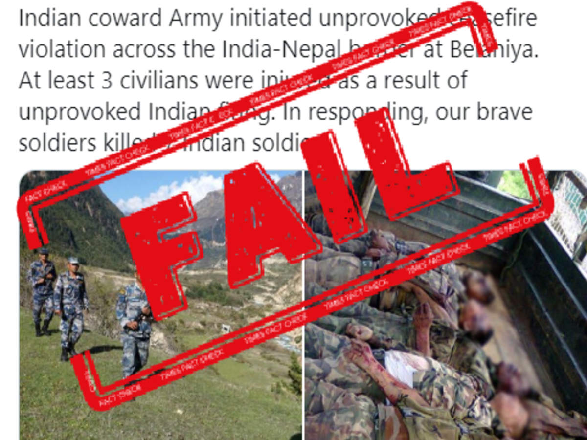 Fake Alert Old Unrelated Images Used To Falsely Claim Nepal Killed 7 Indian Soldiers At Border Times Of India