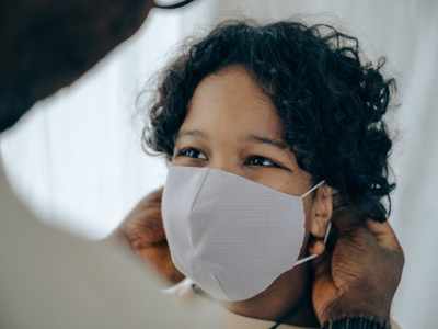 Reusable cloth face mask sets for kids