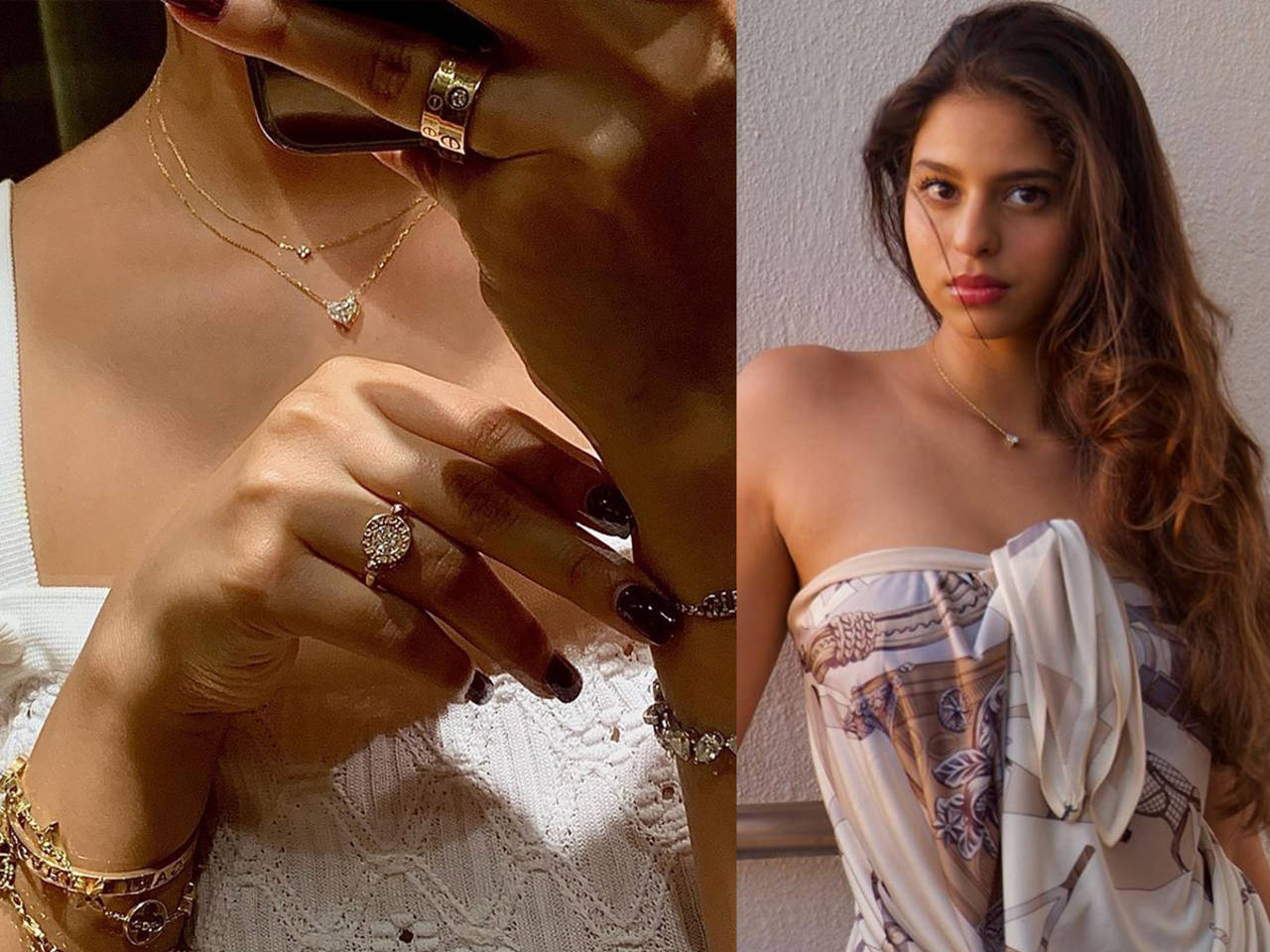 Shah Rukh Khan's darling daughter Suhana Khan flaunts her diamond rings and  bracelet, Navya Naveli Nanda and Shanaya Kapoor compliment her