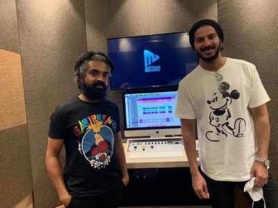 Dulquer, Jacob Gregory record a track for Maniyarayile Ashokan