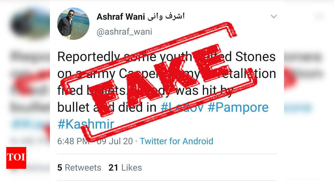 FAKE ALERT: Hindi news reporter Ashraf Wani makes false claim of Indian Army killing Kashmiri woman