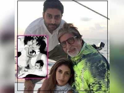 Amitabh Bachchan shares 'Then and Now' photo with Abhishek Bachchan and Shweta Bachchan; captions, "Kaise itne bade hogaye"