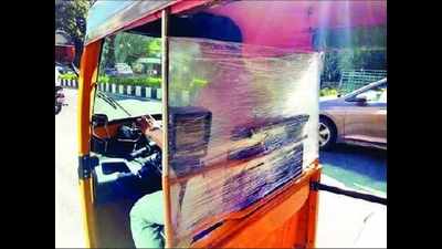 Chennai: Autos get innovative with plastic sheets to prevent Covid-19 spread