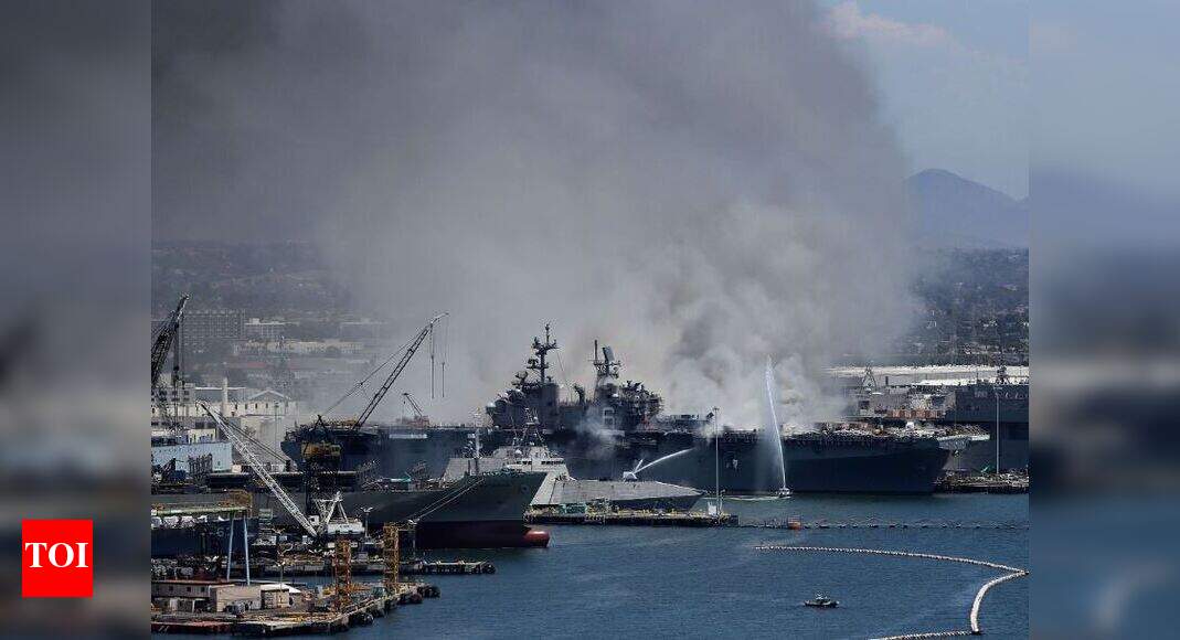 21 injured in fire aboard ship at Naval Base San Diego
