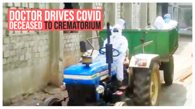 Doctor drives COVID deceased to crematorium in a tractor in Telangana