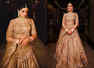 This bride wore a burnished gold lehenga