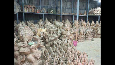 Bengaluru: Ganesha idol makers fret as pandemic casts shadow on business