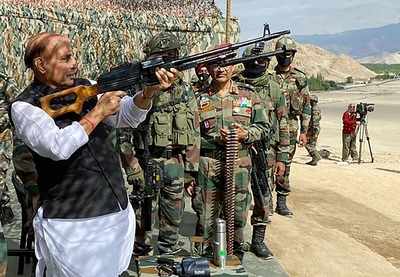 Rajnath Singh witnesses military drill in Ladakh displaying combat readiness