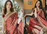 Tamannaah Bhatia's burgundy satin sari should be part of your bridal trousseau