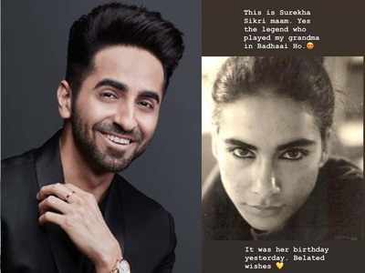 Ayushmann Khurrana shares a throwback picture of his 'Badhaai Ho' co-star Surekha Sikhri to wish her on birthday