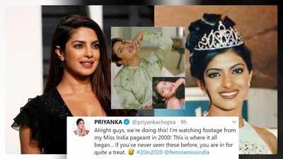Priyanka Chopra she celebrates 20 years in the industry, shares pictures from her Miss India pageant event