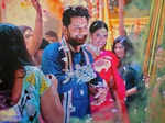 Inside pictures of Telugu actor Nithiin and Shalini's Mehendi and Sangeet ceremony