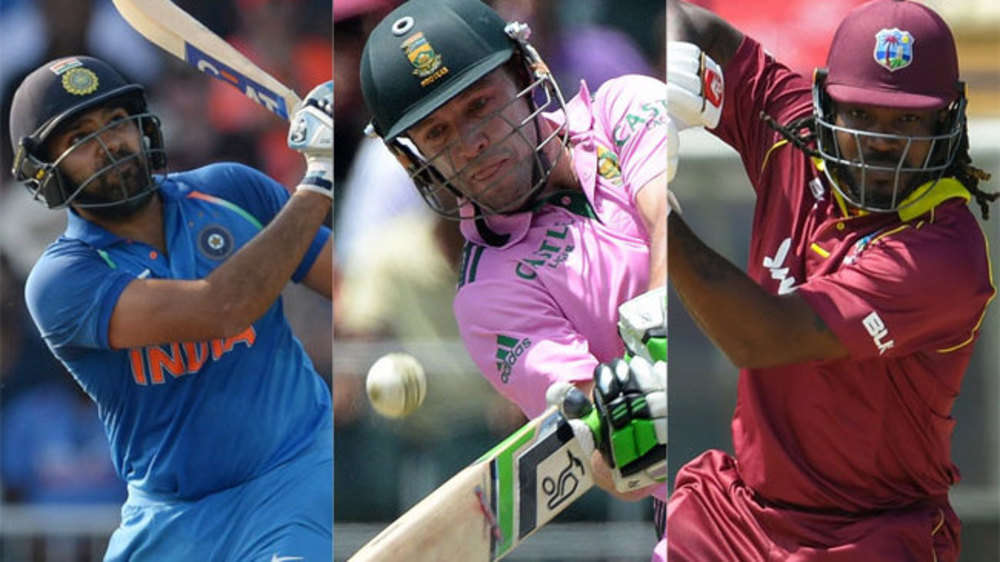 Rohit Sharma (India), AB de Villiers (South Africa) & Chris Gayle (West Indies) - 16 sixes