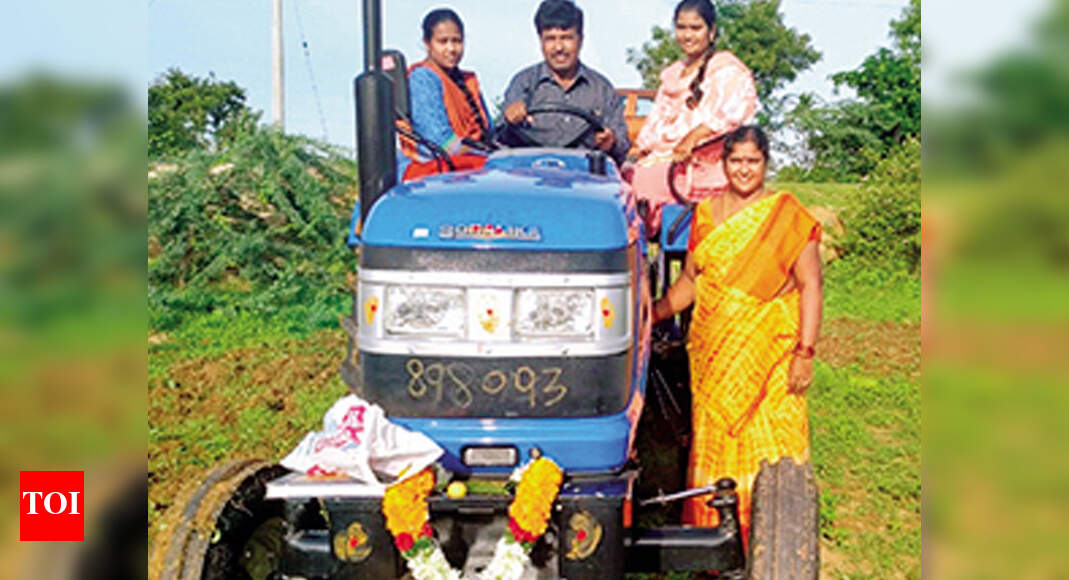 Sonu Sood Tractor Chittoor farmer tills land with new tractor from