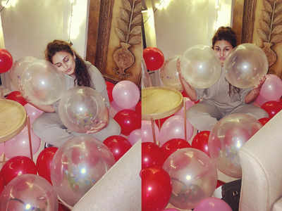 Huma Qureshi celebrates birthday at home amid the lockdown, shares happy pictures surrounded by balloons