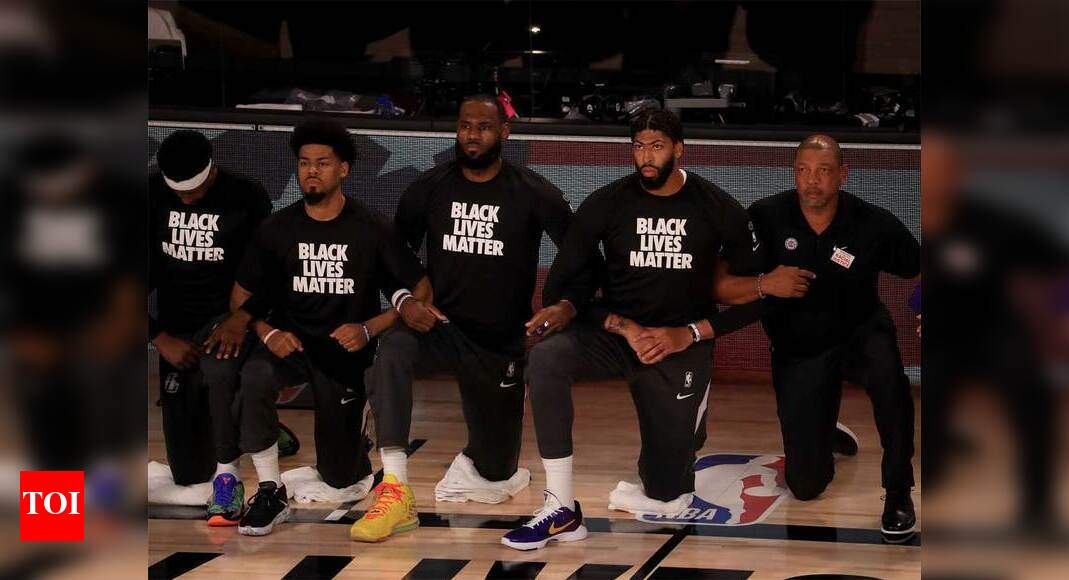 NBA: Players protest racial injustice as NBA returns to action | NBA ...