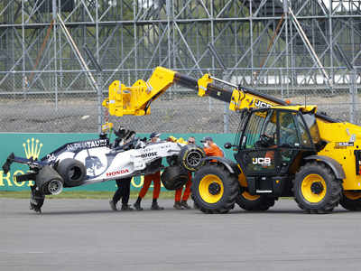 British F1 Grand Prix: Kvyat unhurt after high speed crash