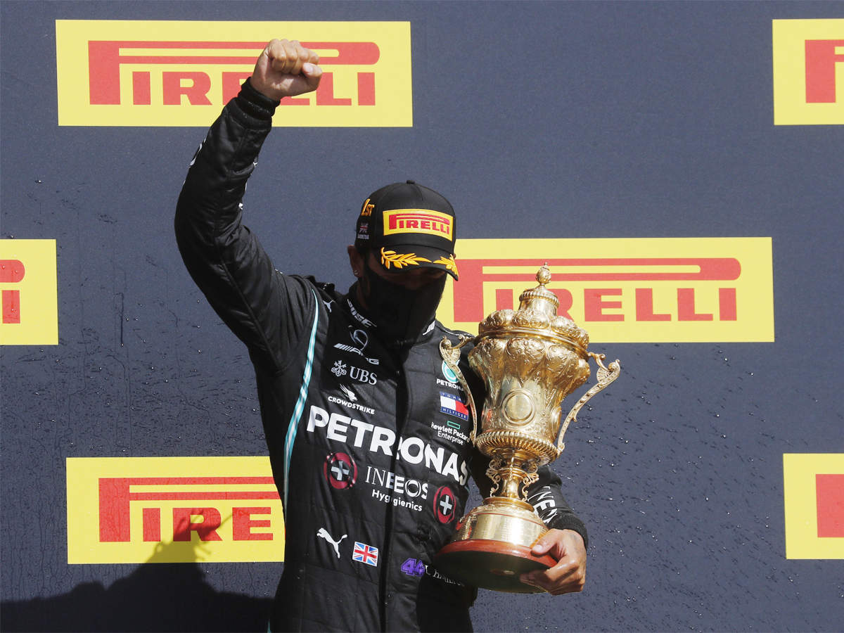 Lewis Hamilton Limps To Record British Grand Prix Win After Late Puncture Racing News Times Of India