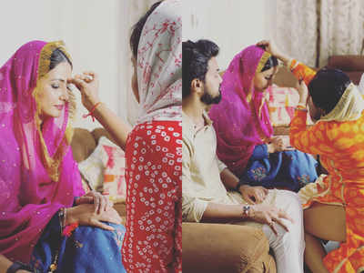 Hina Khan's beau Rocky Jaiswal's sister ties her rakhi; see pics from Raksha Bandhan celebration
