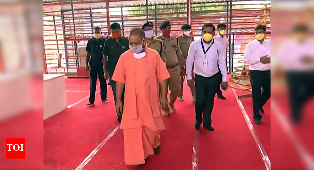 UP CM Yogi Adityanath visits Ayodhya to see 'bhoomi pujan' preparations ...