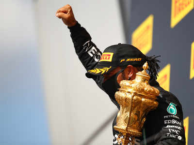 Lewis Hamilton wins trophy at British Grand Prix designed by Aford Awards