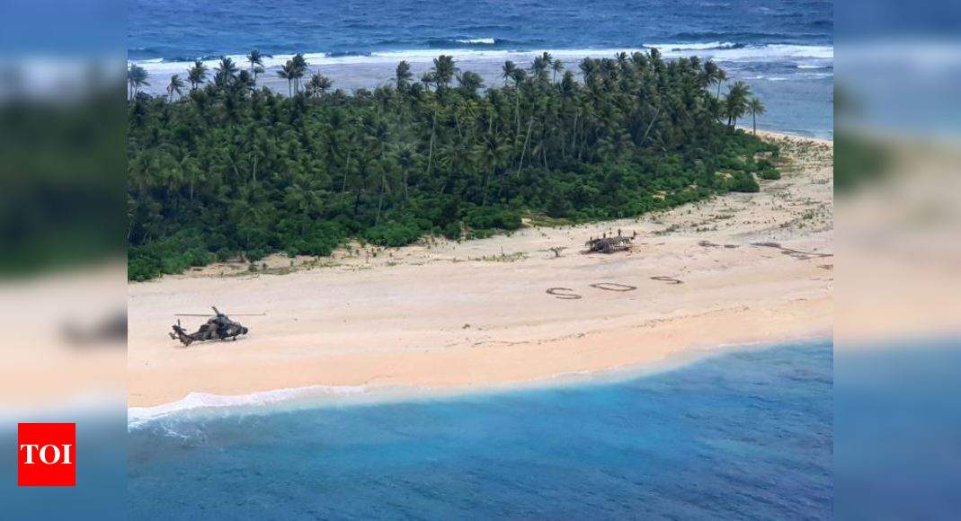 3 Men Rescued From Pacific Island After Writing Sos In Sand Times Of India 