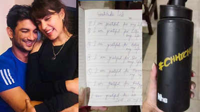 Rhea Chakraborty shares pic of a page from Sushant Singh Rajput's diary and a black sipper, claims it is the only property she has of the late actor