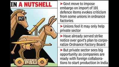 Bar on def imports: Unions see red, pvt cos ready with foreign tie-ups