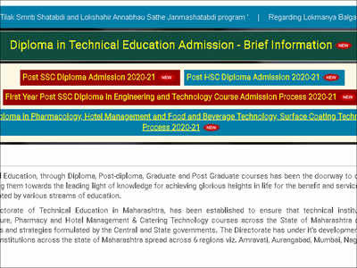 DTE Maharashtra Admission 2020-21: Online registration begins for Post SSC & HSC diploma courses