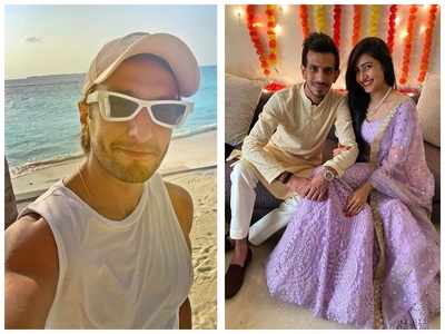'83 actor Ranveer Singh extends wishes to cricketer Yuzvendra Chahal and Dhanashree Verma as they announce their engagement