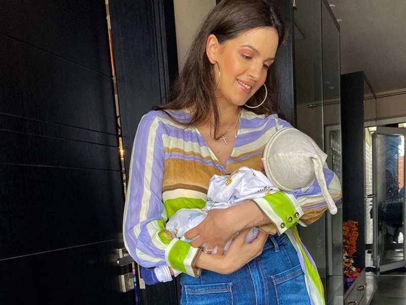 New mommy Natasa Stankovic looks stylish as she twins with her baby in ...