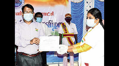 Covid warriors in Trichy felicitated