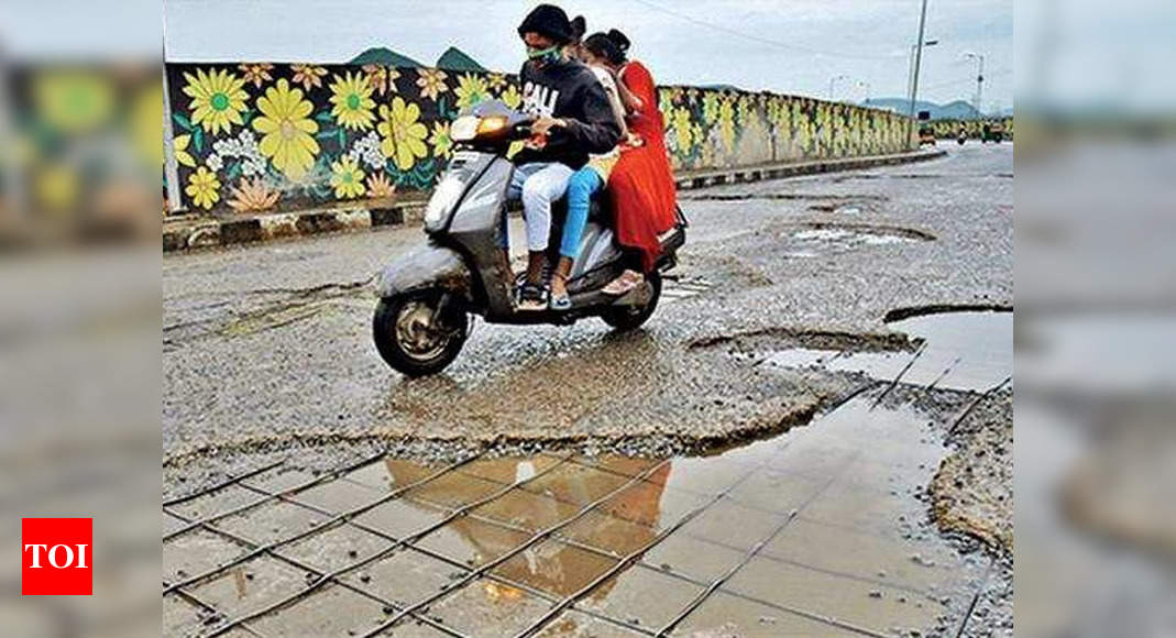 Motorists Navigate Potholes On Vijayawada’s Rain-battered Roads ...