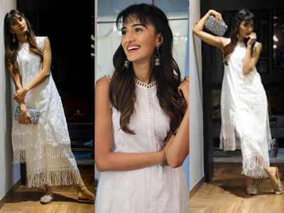 Erica Fernandes' white kurta with poppy pants is the perfect outfit for ...