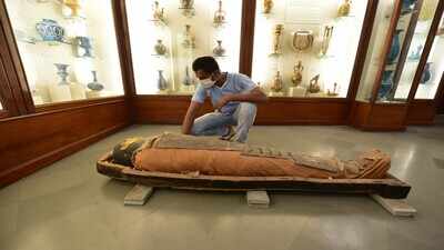Egyptian mummy gets narrow save as rain damages antiques at Jaipur’s Albert Hall museum
